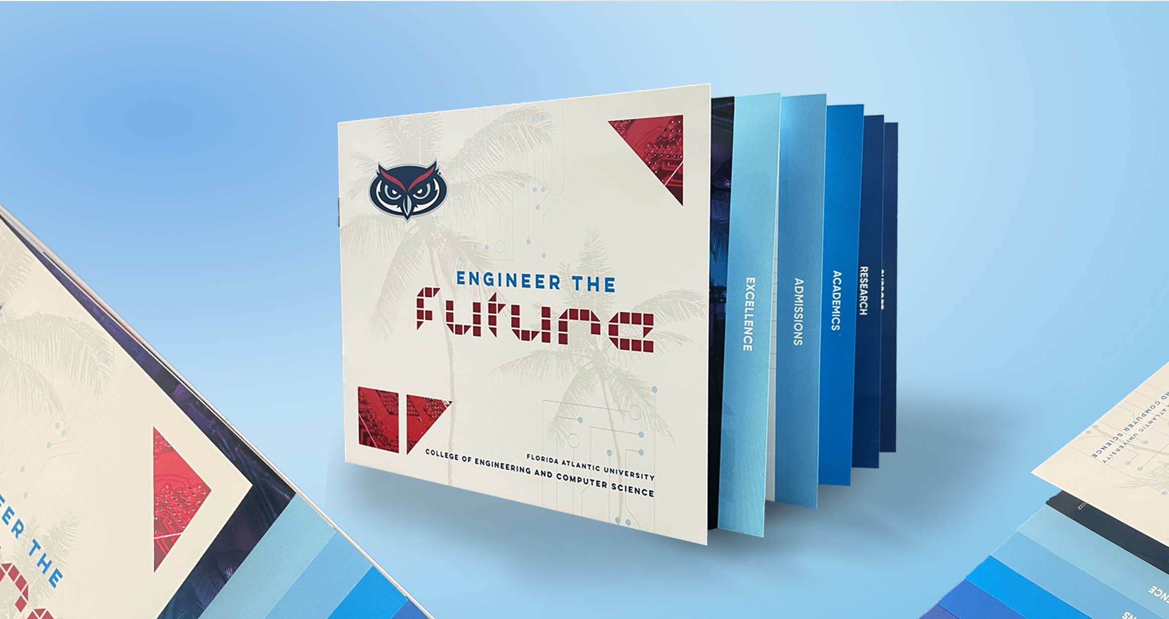 brochure with tabs